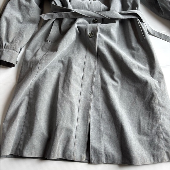Vintage Ultra Suede Gray Trench Coat - Picture 2 of 9